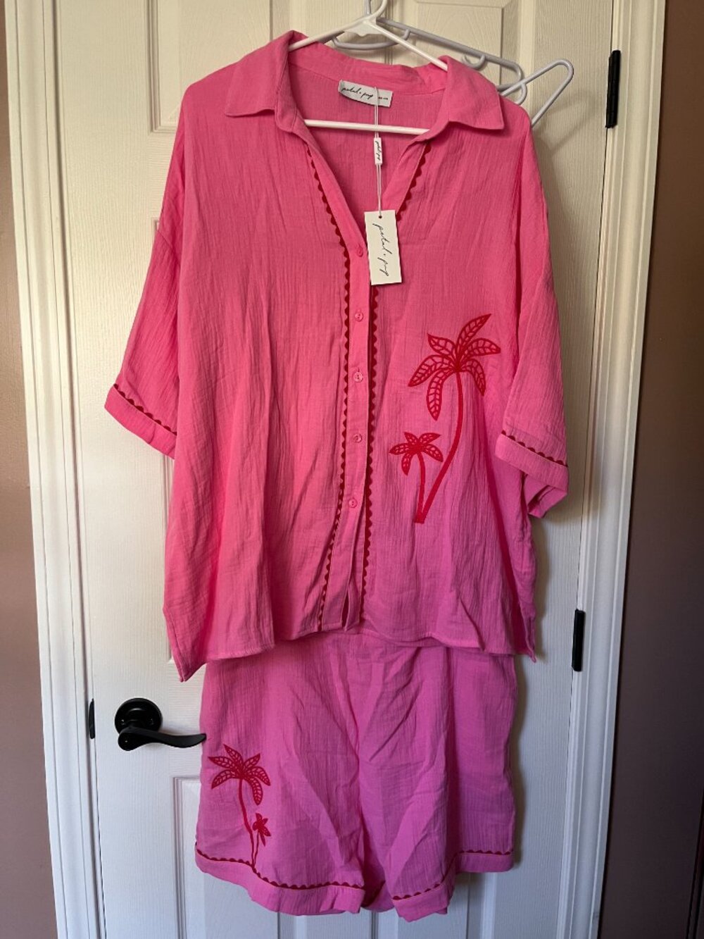 Petal + Pup pink 100% gauzy cotton Catalina short set NWT - Picture 2 of 7